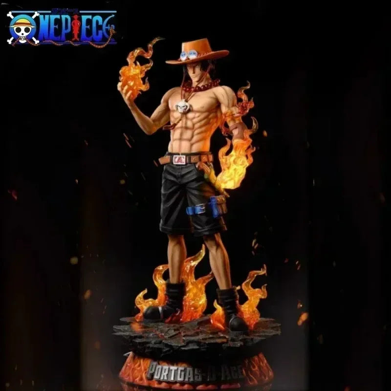 70cm New One Piece Gk Fantasy Third Anniversary 1/3 Ace Super Hugetrendy Statue Anime Decoration Christmas Collect Figures Gift