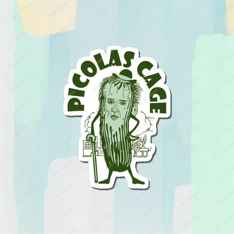 Picolas Cage 5PCS Stickers for Living Room Bumper Anime Cute Kid Car Art Print Window Home Decor