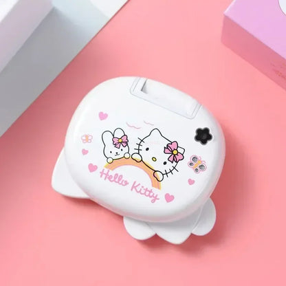 Sanrio Hello Kitty Flip Phone New Cartoon Cute Children White Pink Kawaii Mini Phone Children Birthday Gifts Fashion Model Toys