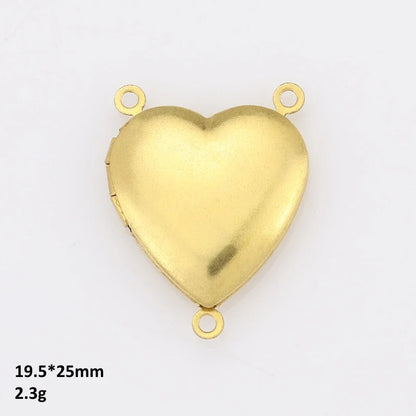 BoYuTe (50 Pieces/Lot) Heart Shaped Raw Brass Locket Pendant Materials Diy Photo Lockets Jewelry Accessories