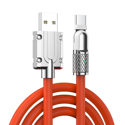 5A Super Fast Charge Type C Cable 180° Degree Rotation Elbow Cable for Xiaomi Samsung Phone Charger Liquid Silicone USB C Cable