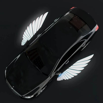 2x Angel Wing LED Light For Car Motorcycle Universal Rearview Mirror Decoration Lights Accessories Welcome Door Projection Lamp