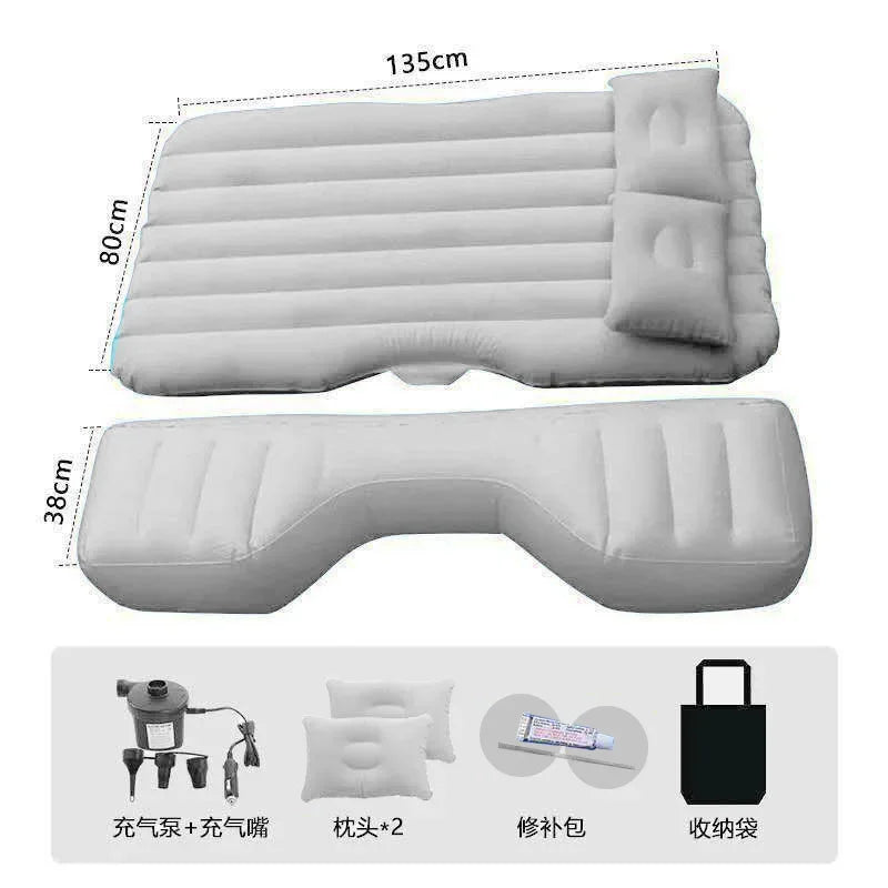 Ultra-soft Flocking Environmental Fabric Car Inflatable Bed Air Cushion Bed Portable Car Travel Bed For Most Small Car