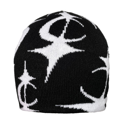 2024 New Knitted Hat Front And Back Jacquard Star Pattern, Street Fashion Trend Personality Skullcap Adult Hat