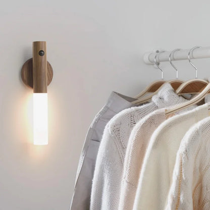 Warm Intelligent Induction Wall Lamp Wireless Wooden Stick Night Light Corridor Cabinet Wardrobe Light Decorative Home Light New