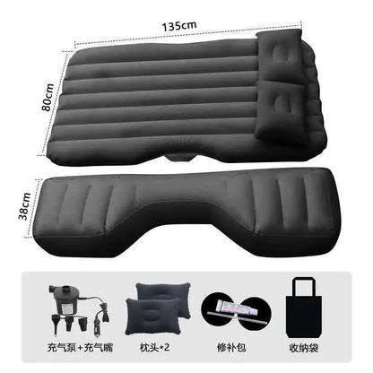 Ultra-soft Flocking Environmental Fabric Car Inflatable Bed Air Cushion Bed Portable Car Travel Bed For Most Small Car