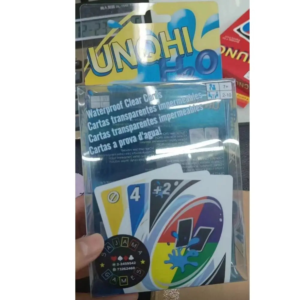 Board Games UNO H2O Card Game WaterProof Pressure Proof PVC Plastic Transparent Kids Toys Playing Cards Halloween Birthday Gifts