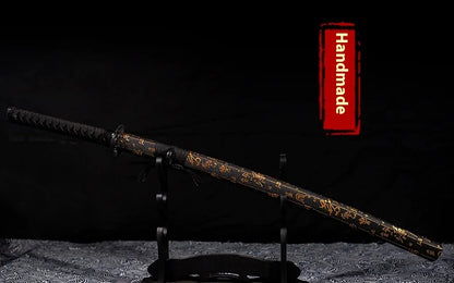 Tai Sword Katana Oriental Draw Sword with Sheath Tang Hengdao Wooden Sword Ancient Style Children's Toy Bamboo Wooden