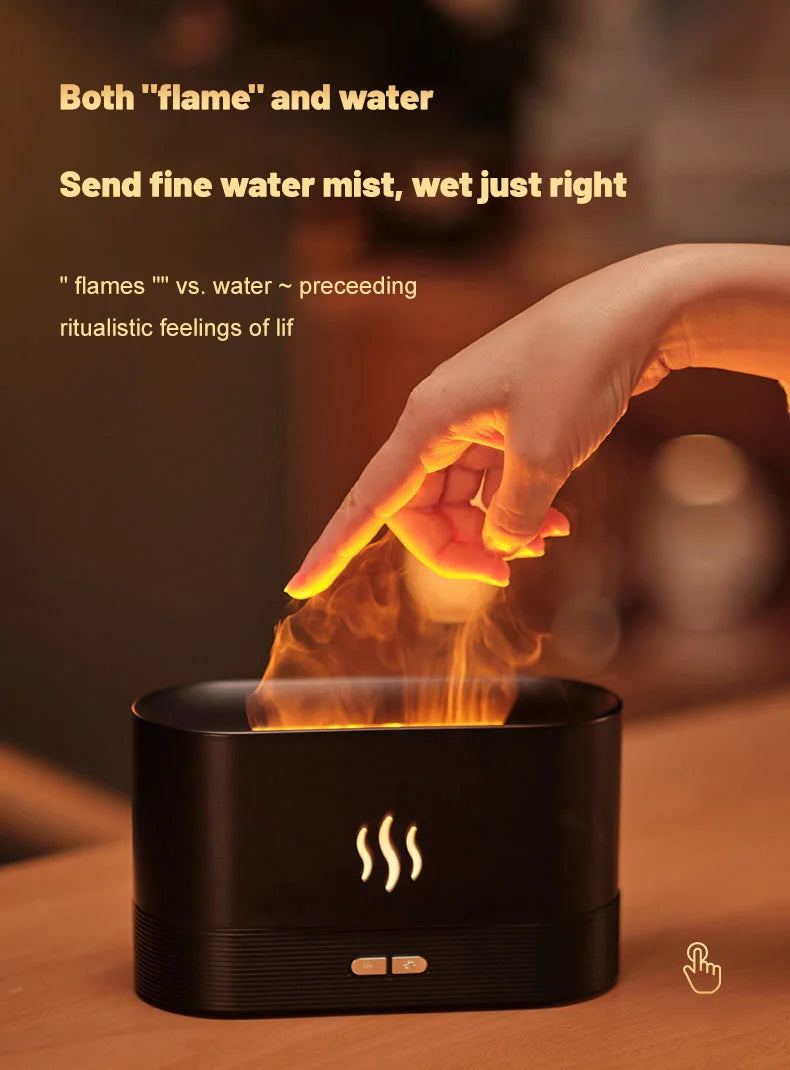 Perfume Humidifier Ultrasonic Air Humidifier With LED Lighting Simulation Colorful Flame Fragrance Machine