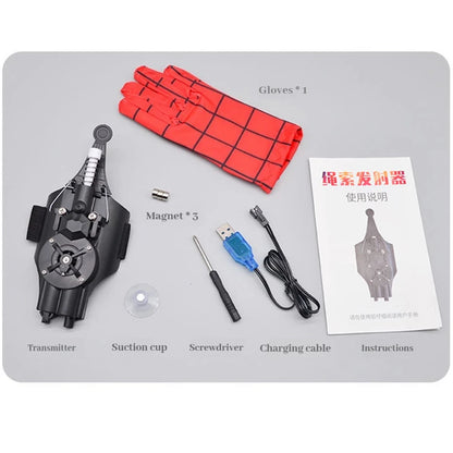2024 New Ml Legends Spiderman Web Shooters Usb Charging Spider Man Wrist Launcher Cosplay Peter Parker Props Gloves Toys Gifts