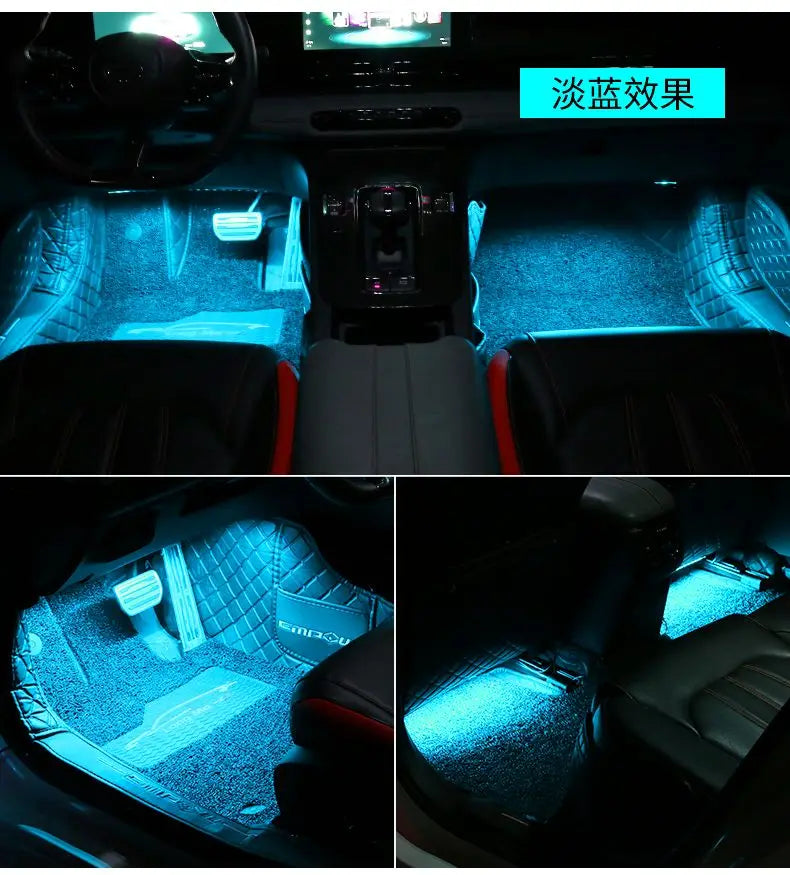 Car Foot Ambient Light RGB Led Lamp Usb For Peugeot 2008 3008 4008 308 408 508 207 307 Wireless Remote APP Control Accessories