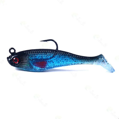 Sea Fishing Jigs Head Silicone Soft Bait 8cm-10g T tail Wobbler Fishing Lure Artificial Rubber Bait Swimbait Fishing Tackle