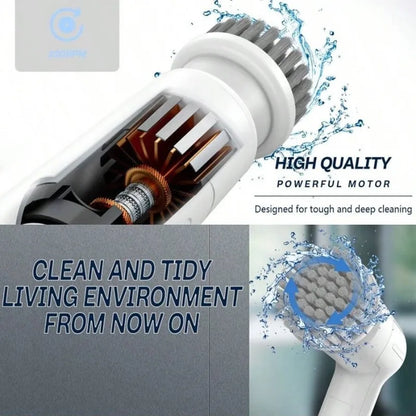 9-in-1 Electric Cleaning Brush Wireles Electric Spin Cleaning Scrubber Electric Cleaning Tool Kitchen Bathroom Cleaning Machine