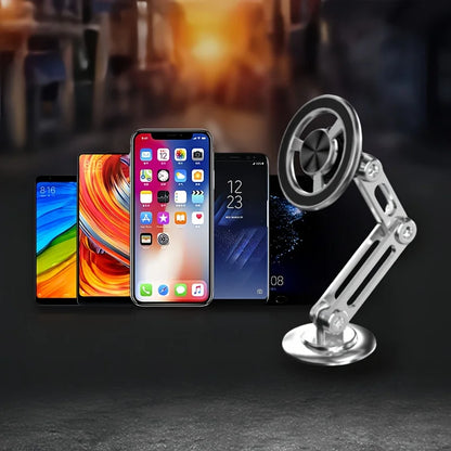 Aluminum alloy magnetic car phone holder, universal 360 ° rotatable shock-absorbing telescopic folding phone holder Accessories