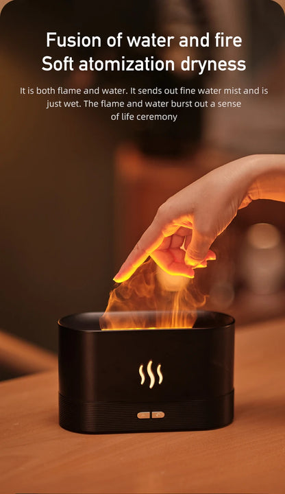 Vissko Aroma Diffuser 180ML Air Humidifier Ultrasonic Aromatherapy Cool Mist Maker Essential Oil Flame Lamp Difusors For Home