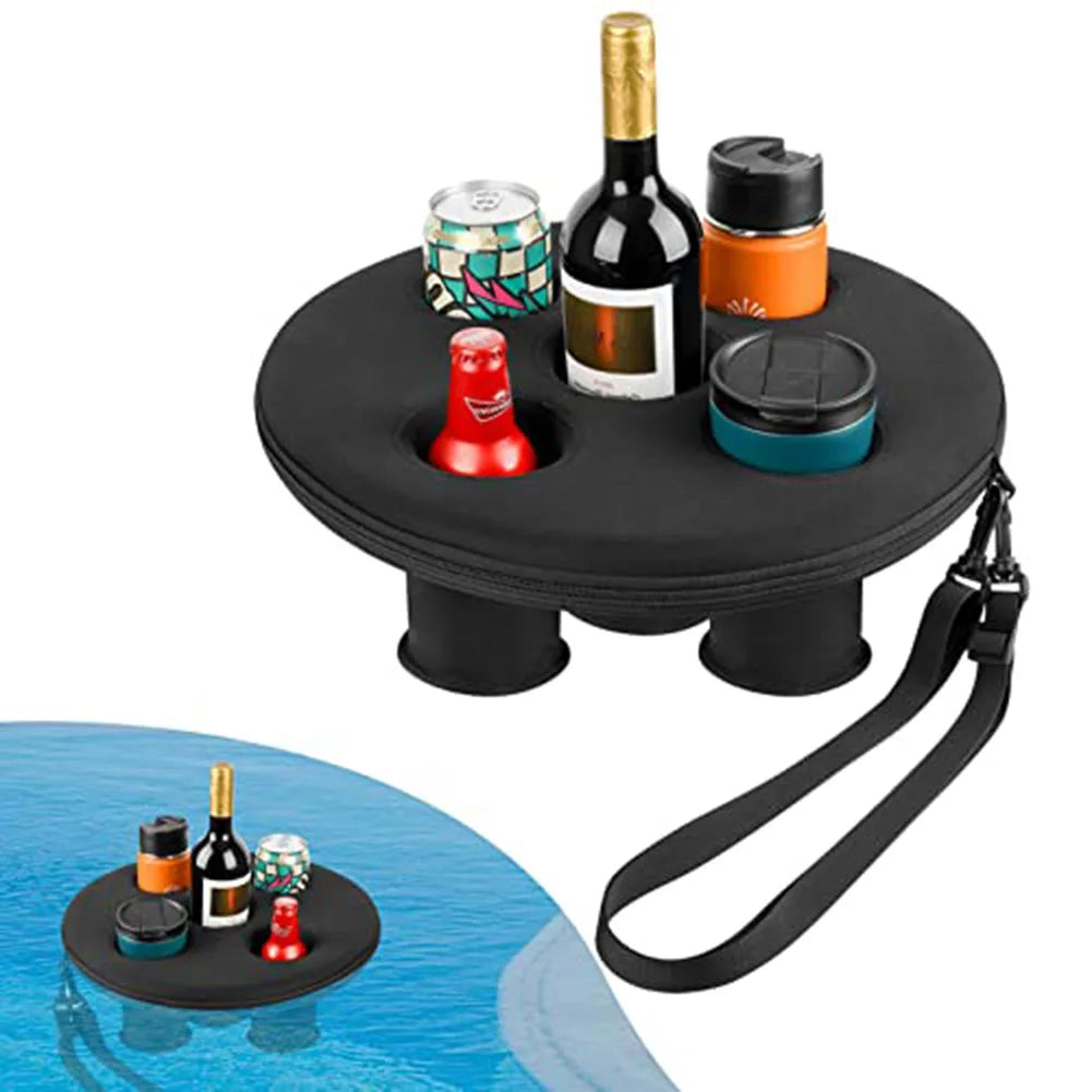 Bucket Cup Holder Floating Inflatable Pool Drink Holder With 5 Holes Float Beer Drink Tray For Swimming Party Cooler Table Parts