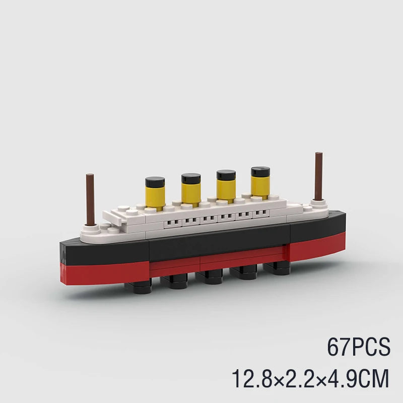 RMS Cruise Sank Titanic Break In Half With Case Model Sets Ship Building Blocks MOC Shipwreck Boat Construction Kid Toys Gifts
