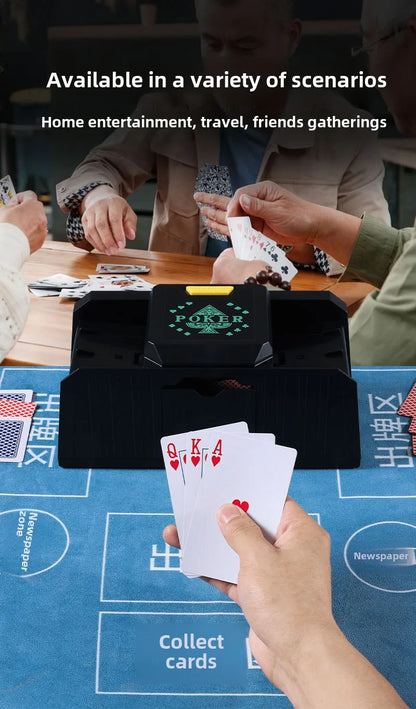 Mélangeur de cartes automatique Mélangeur de cartes de poker électrique à 2 jeux Mélangeur automatique de cartes à capteur / chronométré Machine de mélange de poker