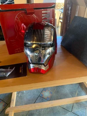 Avenger Iron Man Mk-5 Helmet Electric 1/1 Mk5 Helmet Remote & Voice Control Cosplay Light Led Ironman Action Figure Toys Gifts