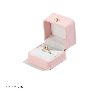 1 boîte à bijoux en cuir pour bague de mariage, pendentif, bracelet, collier, étui de rangement, emballage cadeau, boîte de présentation, vente en gros