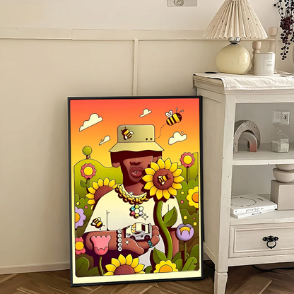 Rapper Tyler The Creator DIY Sticky Poster Waterproof Paper Sticker Coffee House Bar Home Decor