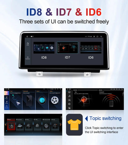 2024 New ID6 ID7 ID8 UI 12.3inc Android System Wireless Carplay AUTO For BMW 5Series F10 F11 CIC NBT Car Video Players GPS NAVI