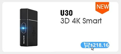 Byintek U90 Pro Rechargeable Smart 3D Projector DLP LED Outdoor Small Portable Beamer, Mobile Mini 1080P Android WIFI Projecteur