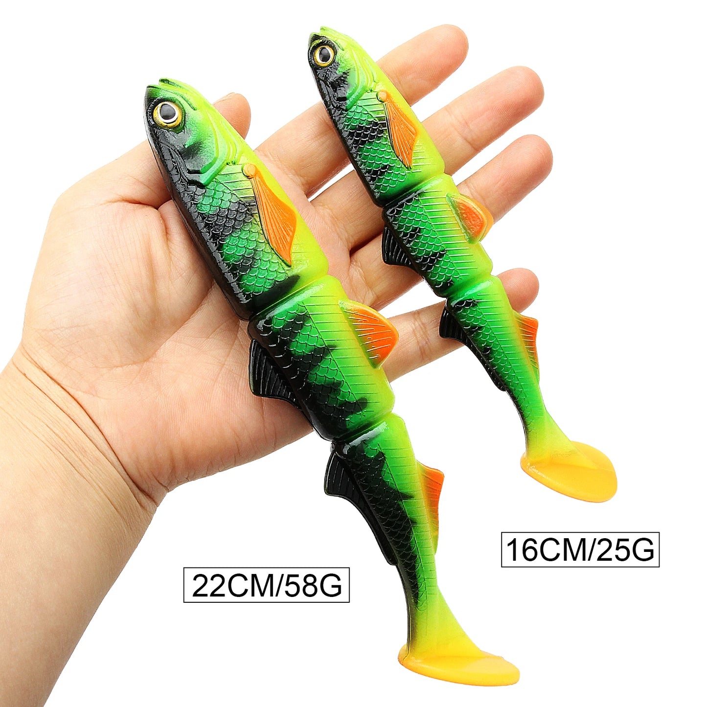 Spinpoler 16cm 22cm T Tail Swimbait Soft Bait Pike Lures 3 Jointed Plastic Shad Wobbler Ocean Beach Boat Fishing Tackle Peche