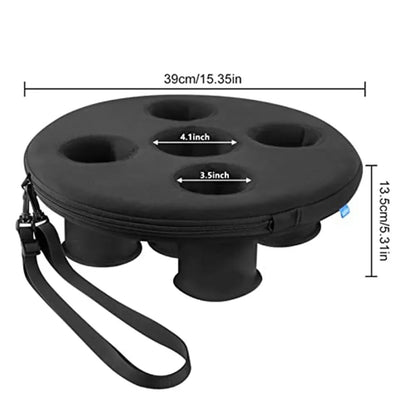 Bucket Cup Holder Floating Inflatable Pool Drink Holder With 5 Holes Float Beer Drink Tray For Swimming Party Cooler Table Parts