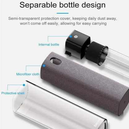 2In1 Microfiber Screen Cleaner Spray Bottle Set for Phone Ipad Screen Dust Removal Clean Cloth Wipe Iphone Cleaning Glasses Wipe