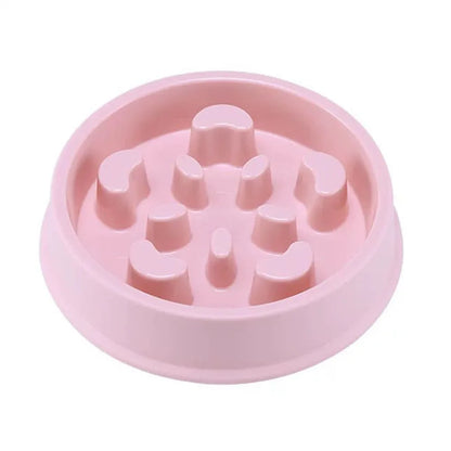 Pet Dog Bowl Slow Food Feeder Non-slip Anti Choking Cat Thickened Plastic Plate Bowls Healthy Anxiety Relief Dish Pet Supply