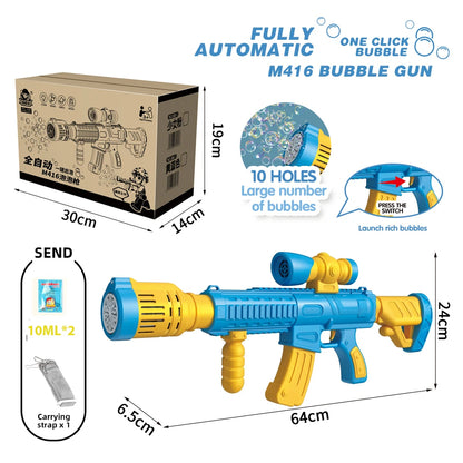 Pistolet à bulles automatique Machine à bulles de savon électrique LED N-Hole Bubble Maker Blower Bubble Guns Jouet Jeu de plein air Cadeau de fête de mariage