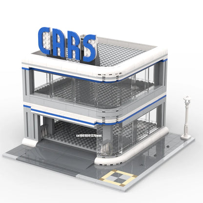 529PCS City Hot Selling Street View Moc Modular Speed Champs racing Parking model DIY creative ideas ChildToy birthdayGift Block