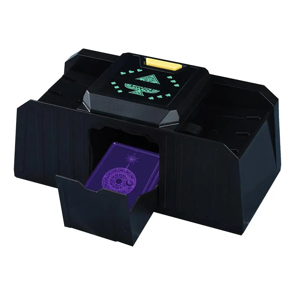 Mélangeur de cartes automatique Mélangeur de cartes électrique à 2 jeux Mélangeur de poker électrique à piles pour jeu de cartes Poker