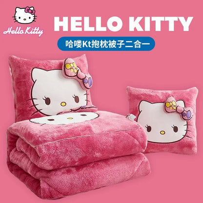 Stitch Disney Throw Pillow Blankets Two In One Kawaii Flannel Pillow Thickened Nap Blanket Living Room Cute Decoration Bedroom