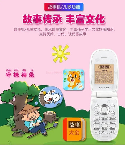 Sanrio Hello Kitty Flip Phone New Cartoon Cute Children White Pink Kawaii Mini Phone Children Birthday Gifts Fashion Model Toys