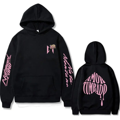 Singer Natanael Cano Amor Tumbado Pink CT Sloth Print Hoodie Men's Fashion Casual Sweatshirt Male Hip Hop Oversized Streetwear