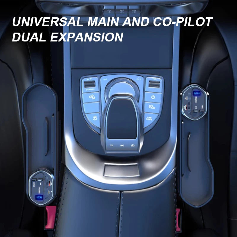 SEAMETAL Wireless Charging Car Seat Gap Organizer with 40W USB-C/Lightning Fast Charge Cable Auto Center Console Storage Box