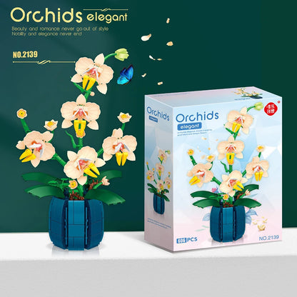 ToylinX 616PCS Orchid Flower Building Set, Building Plant Decor Flower Botanical Series for Home, Christmas Present Gift for Kid