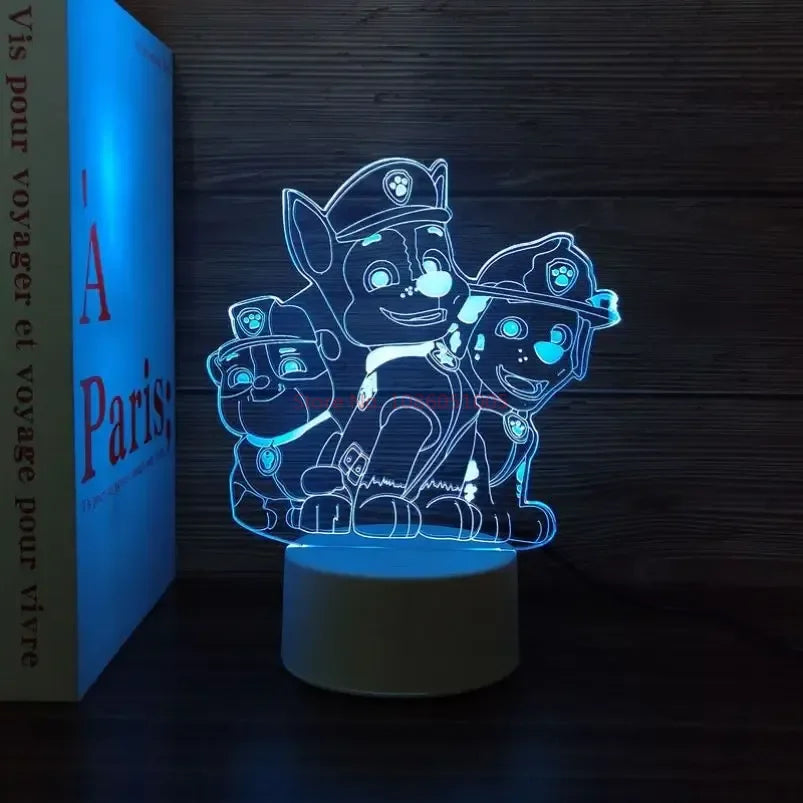 Paw Patrol Cartoon Series 3D Lamp Anime Figure Bedside Table Lamp Led Night Lamp Creative Ornaments Children Toys Birthday Gifts
