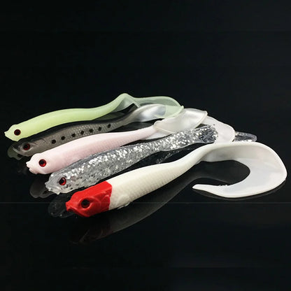 3pcs/Lot Long Tail Fish Silicone Soft Bait 12cm 6.5g Jigs Wobblers Lures Artificial Rubber Baits Bass Swimbait Fishing Tackle
