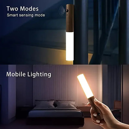 Smart Motion Sensor Night Light USB Rechargeable LED Wall Lamp Magnet Body Sensor Corridor Light Portable Stair Light