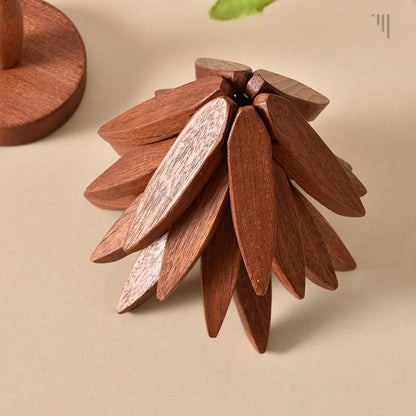 3/4PCS Anti Scald Heat Tree Design Coaster Resistant Coaster Wood Placemats Heat Insulating Mat Tree Shape Non-slip Coaster Set