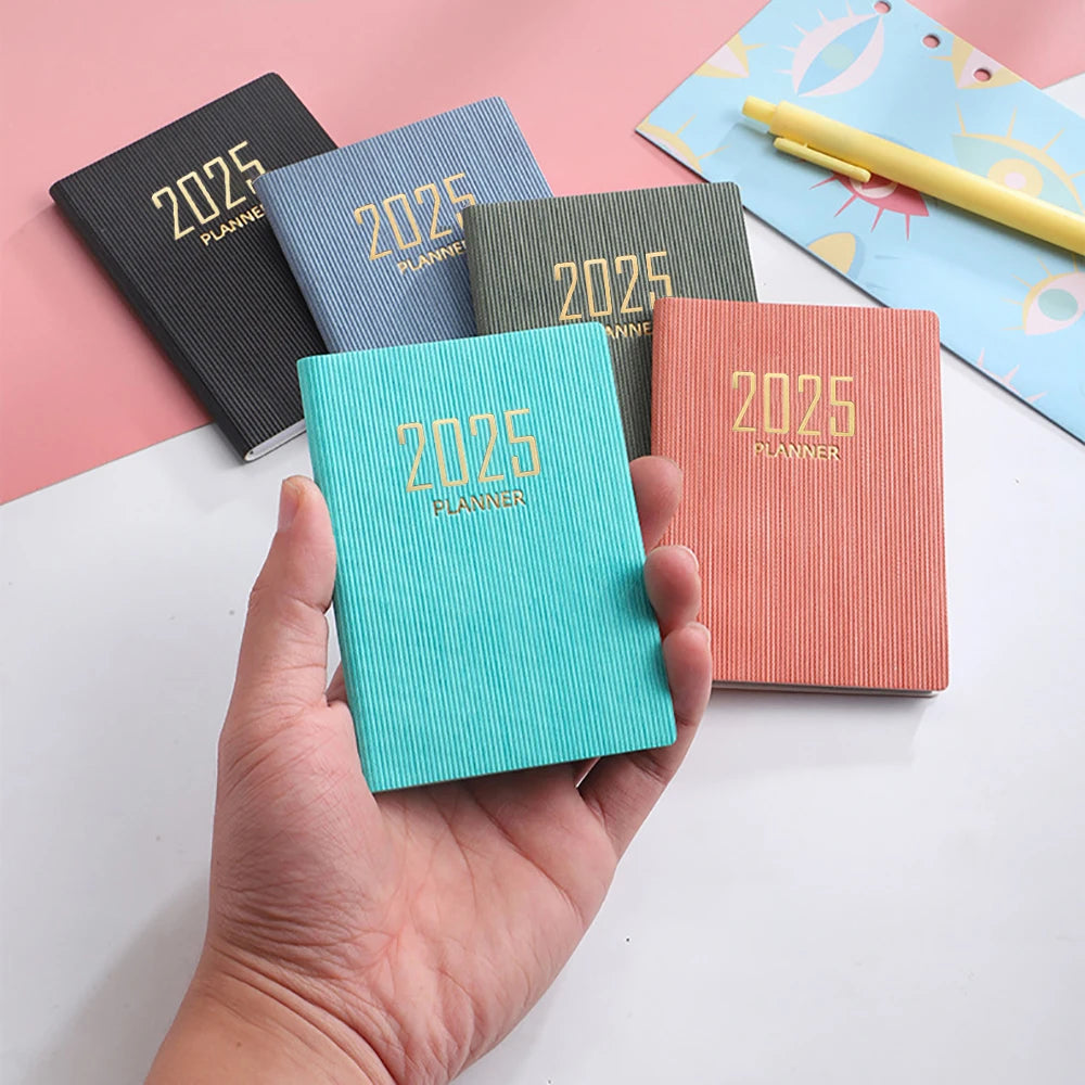 2025 A7 Mini Agenda Book Portable Diary Weekly Planner Notebooks To Do List English Notepad With Calendar School Office Supplies