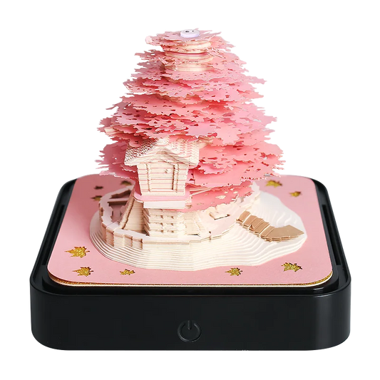 Omoshiroi Block 3D Notepad Sakura Treehouse 3D Calendar 2025 3D Memo Pad Block Notes Offices Paper Notes Christmas Birthday Gift