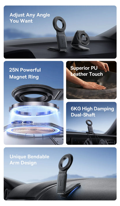 Baseus Car Phone Holder Magnetic Mobile Mount Bracket for Magsafe Foldable Car Phone Holder for iPhone 15 14 13 12 For Samsung