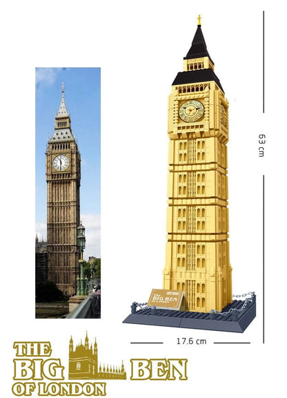 1664 piezas del modelo Big Ben de Londres, bloques de construcción, arquitectura de fama mundial, ladrillos, vista de la calle de la ciudad, juguetes, regalos para niños