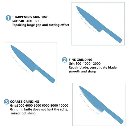 Sharpening Stone Knife Professional Sharpener Whetstone Dual Side Set Grinding Shapner Water Wetstone Kitchen Accessories Tool