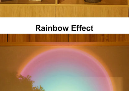 Sunset Lamp Under Cabinet Lights Battery Operated Sunset Projector Kitchen Wine Cabinet Closet Decor Bedroom Atmosphere Lamp
