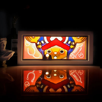 Anime One Piece Paper Cut Shadow Box Light Remote control model multiple colors Gamer Bedroom Decoration party present